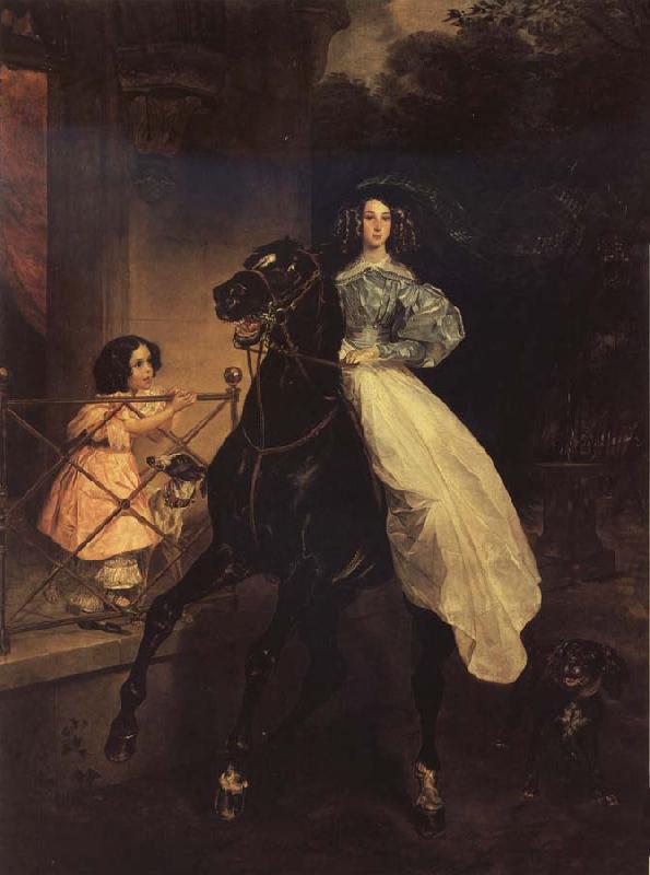 Karl Briullov Rider.Double Portrait of Giovanina and Amazilia Pacini Sweden oil painting art
